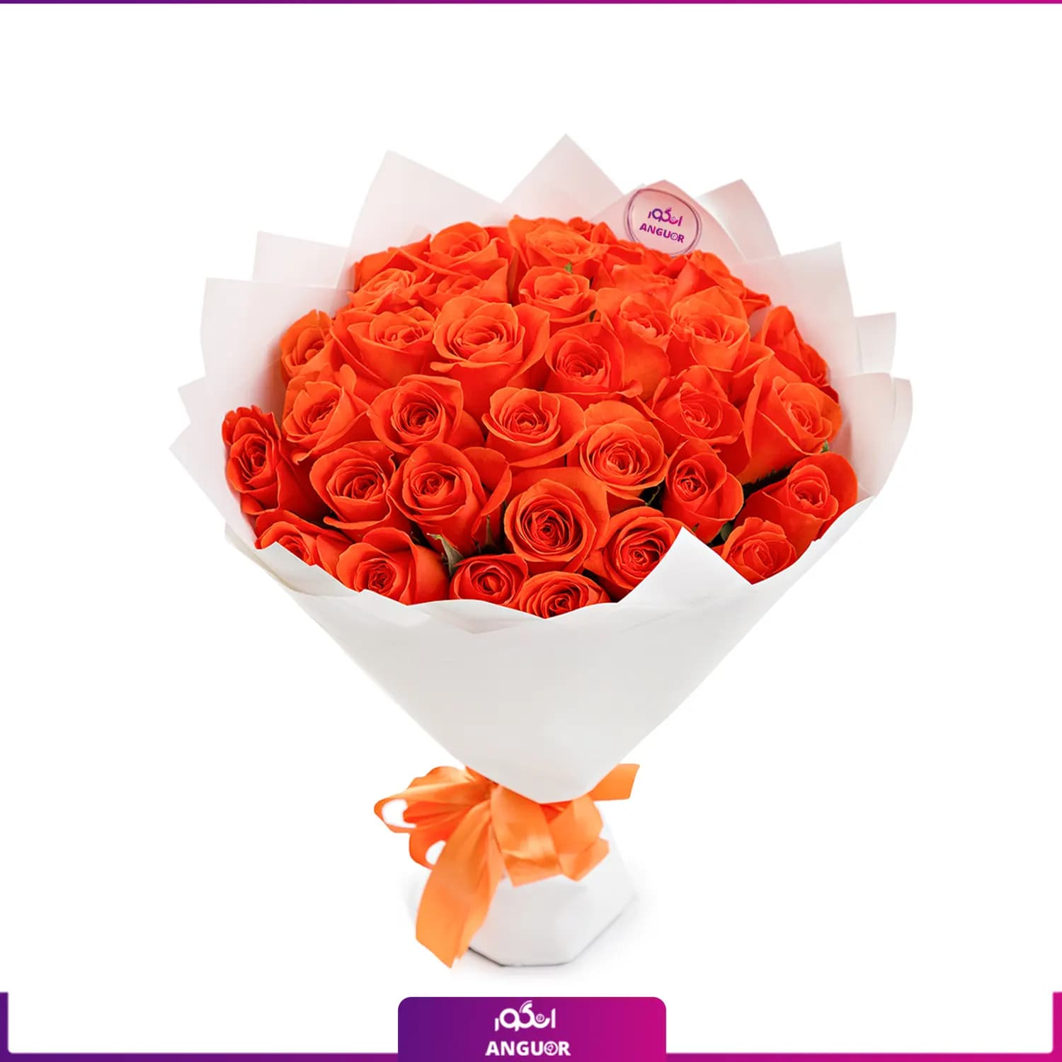 دسته گل رز نارنجی هستی
