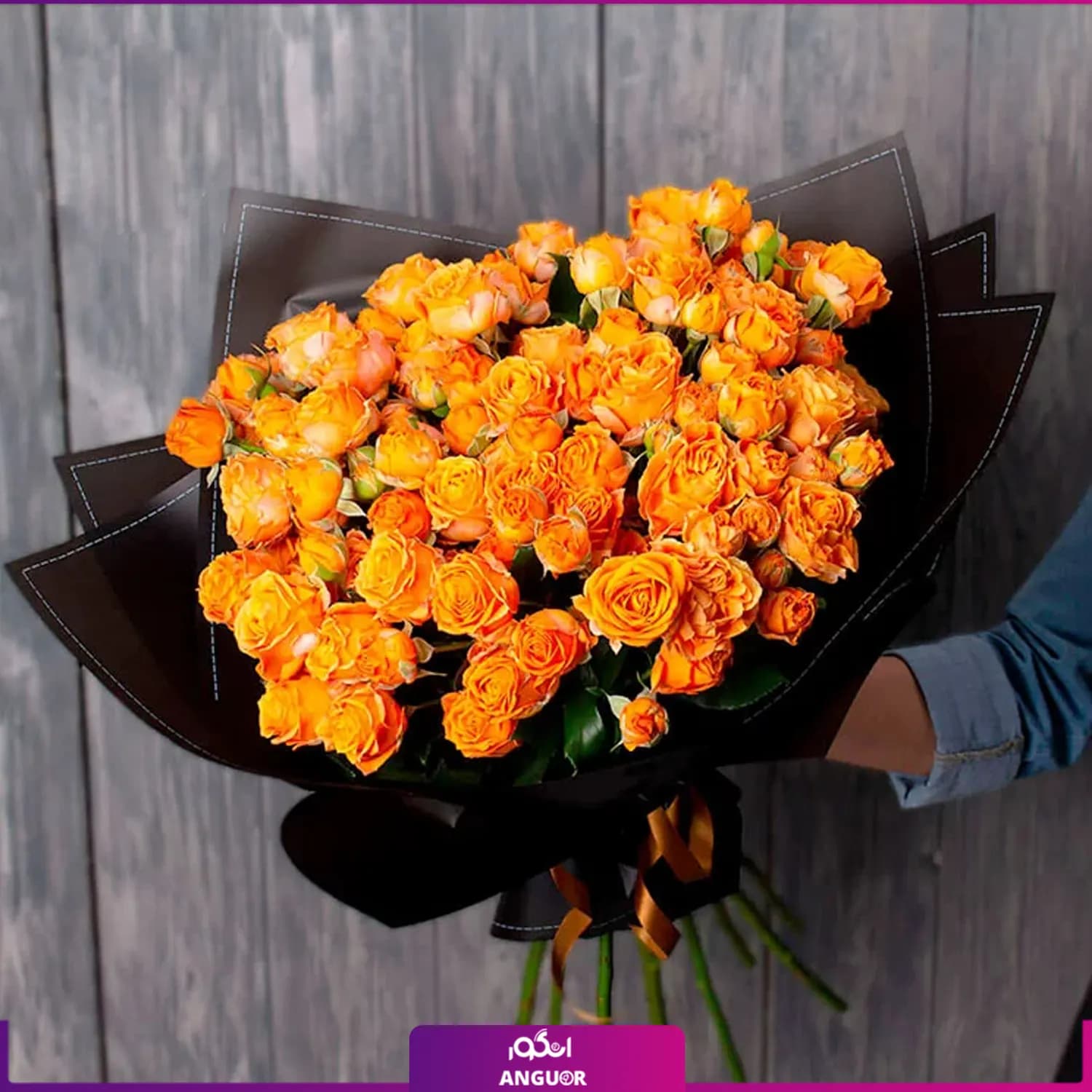 دسته گل رز مینیاتوری نارنجی (32 شاخه)