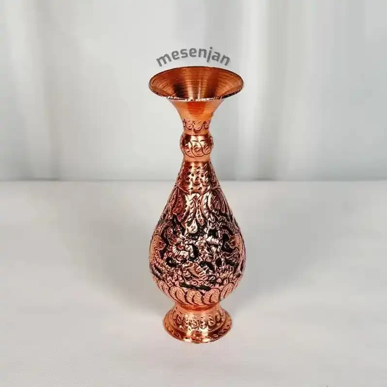 گلدان مسی سیاه قلم
