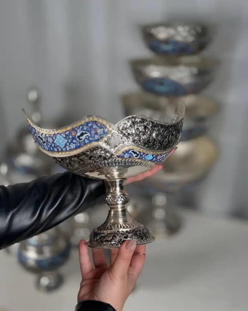 سرویس پذیرایی نقره اندود تذهیب — تصویر ۶