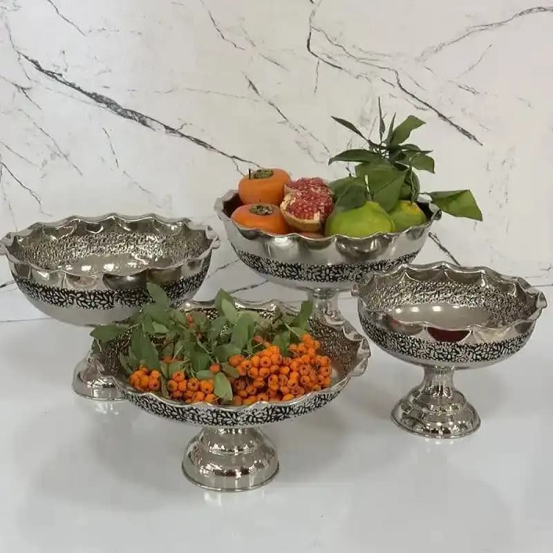 سرویس پذیرایی کروم گل دار
