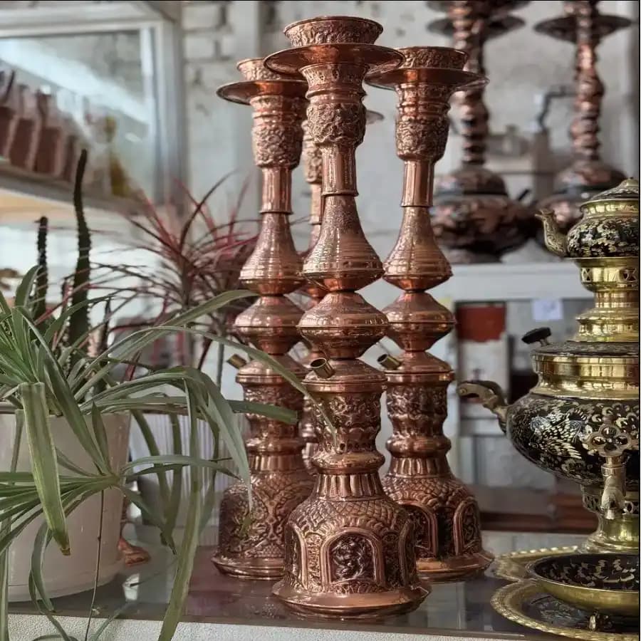 قلیان مسی قلمکاری — تصویر ۲