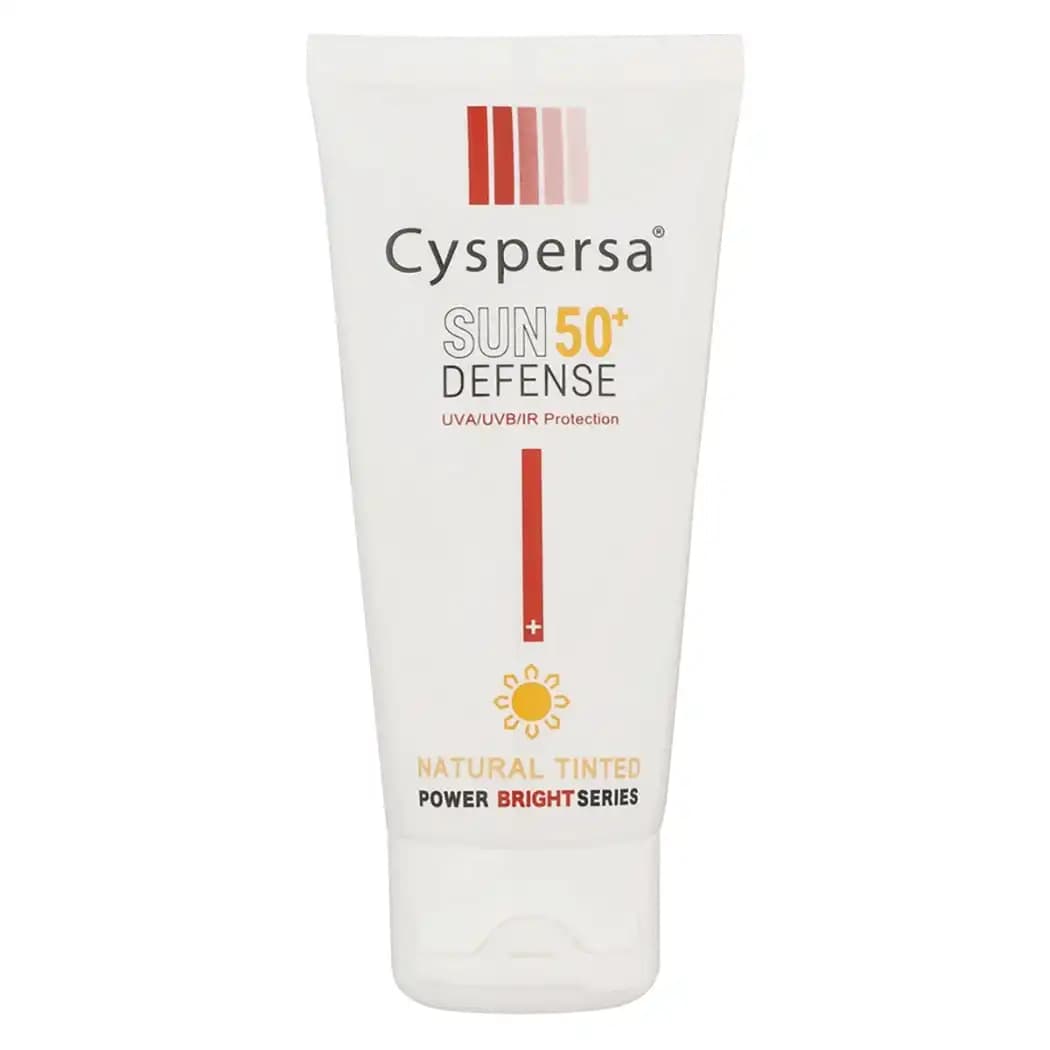 کرم ضدآفتاب رنگی روشن کننده صورت سیسپرسا با SPF50 مناسب انواع پوست حجم 50 میلی‌لیتر