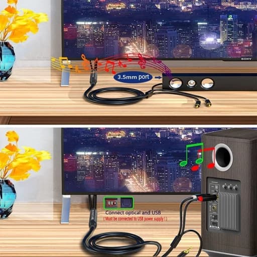 کابل صدای دیجیتال به انالوگ همه کاره ساخته شده از با کیفیت ترین نوع سلیکونی اورجینال امازون المان — تصویر ۵