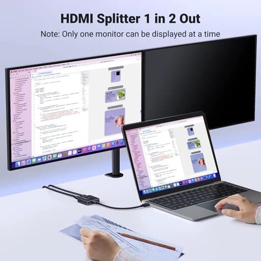 سوئیچ یوگرین HDMI 4K 60Hz، اسپلیتر HDMI دو طرفه اورجینال امازون المان) ارسال رایگان⭐ — تصویر ۵