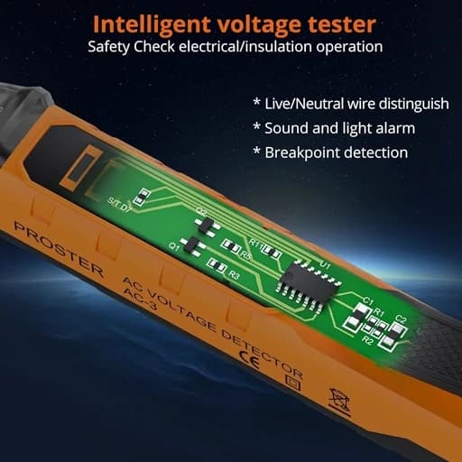 تستر ولتاژ غیر تماسی برندProster اشکار ساز ولتاژ AC اورجینال امازون المان — تصویر ۷