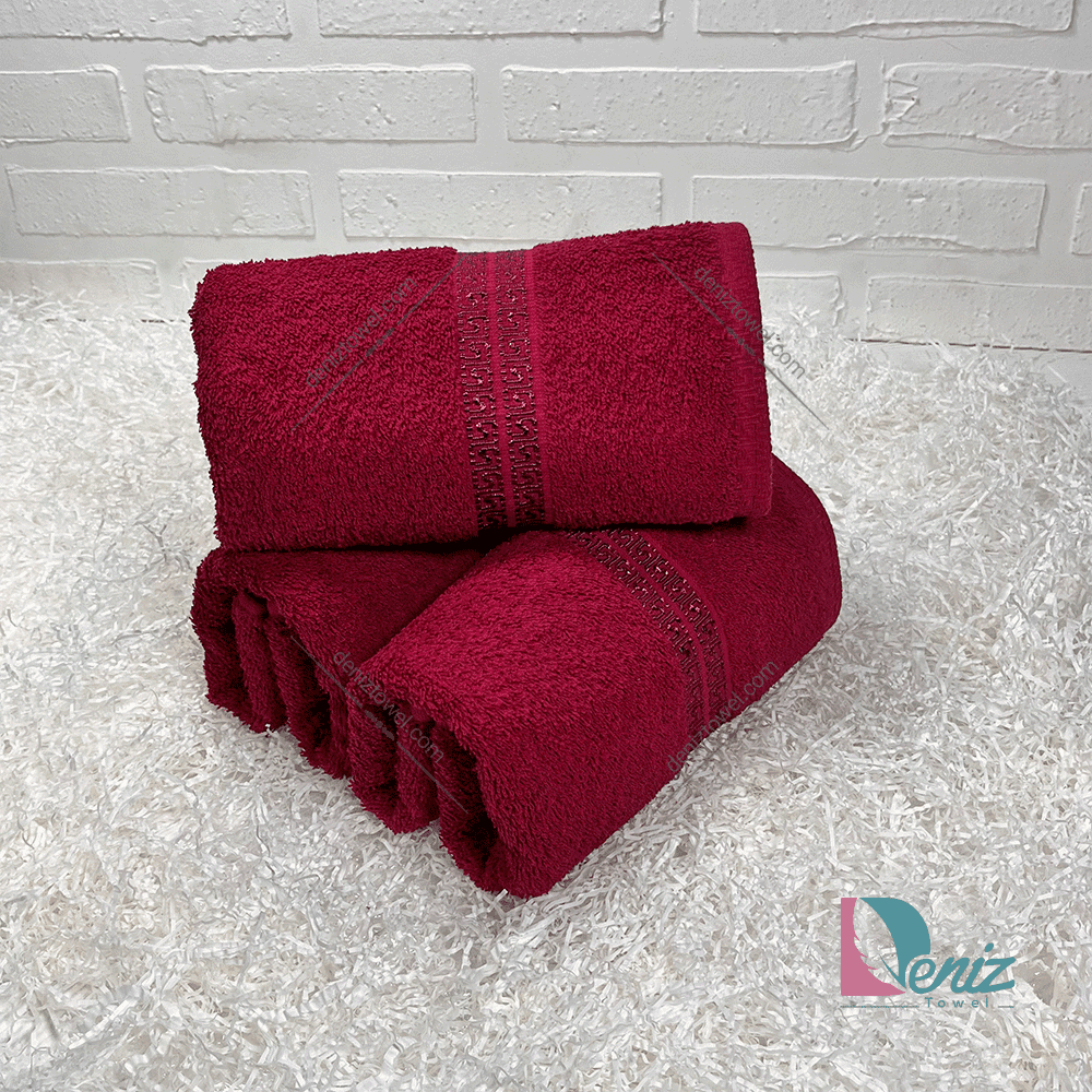 حوله دستی ۳ عددی آدرینا رنگ زرشکی