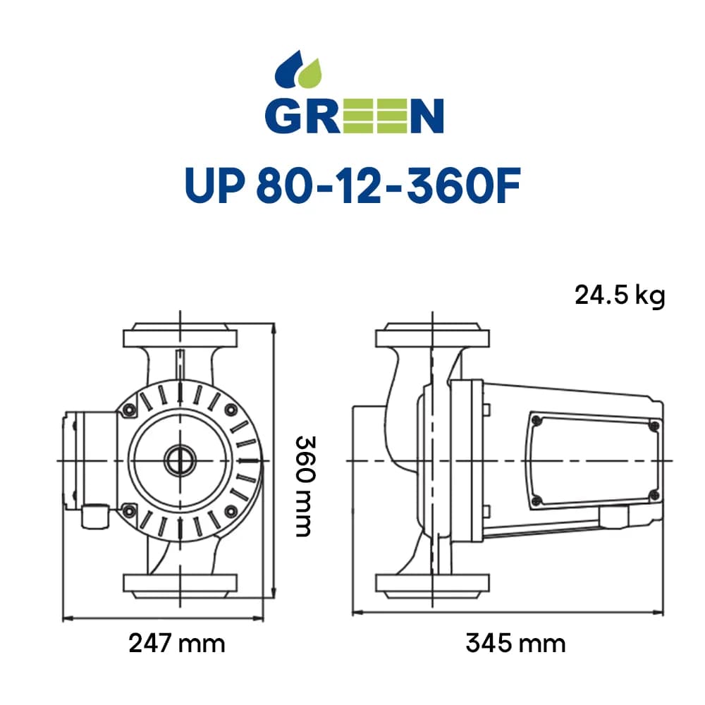 پمپ سیرکولاتور گرین Green UP80-12-360F — تصویر ۶