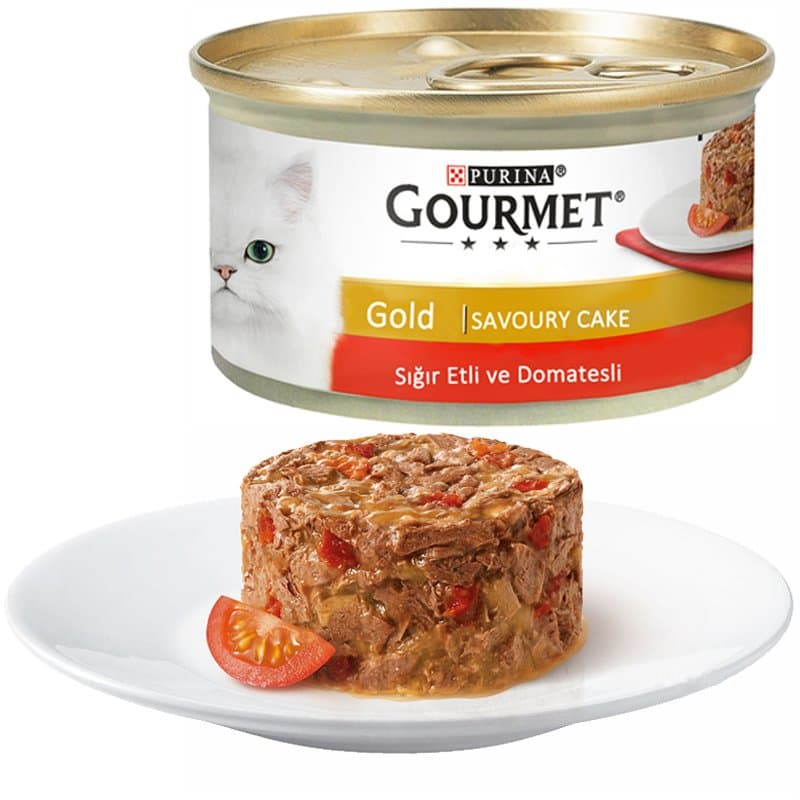 کنسرو غذای گربه گورمت Gourmet Gold طعم گوشت و گوجه فرنگی مدل کیکی وزن 85 گرم — تصویر ۲
