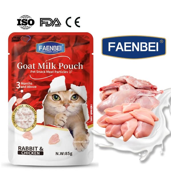 پوچ فنبی گربه مدل چانکی طعم خرگوش و مرغ در شیر بز 85 گرم — تصویر ۳