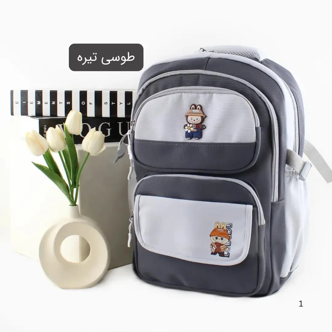 کوله پشتی پارچه ای روزمره و مدرسه دانشگاه مدل جیب دار — تصویر ۸