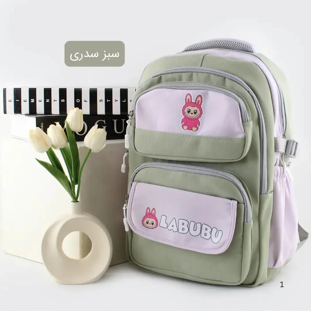 کوله پشتی پارچه ای روزمره و مدرسه دانشگاه مدل جیب دار — تصویر ۵
