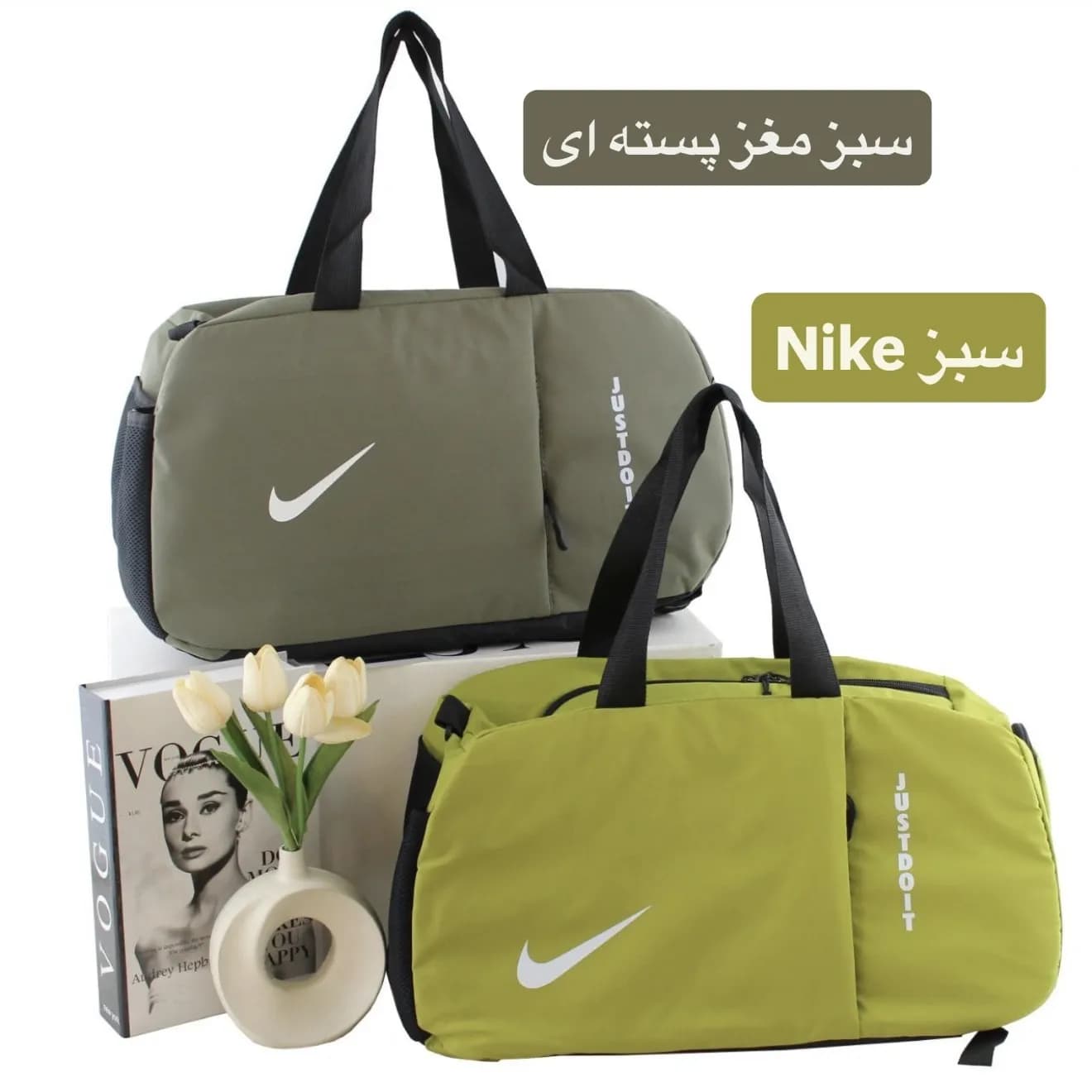 ساک ورزشی و اسپرت پارچهای با بند بلند و جیب بیرونی ابعاد 45x30x20 سانتیمتر — تصویر ۴