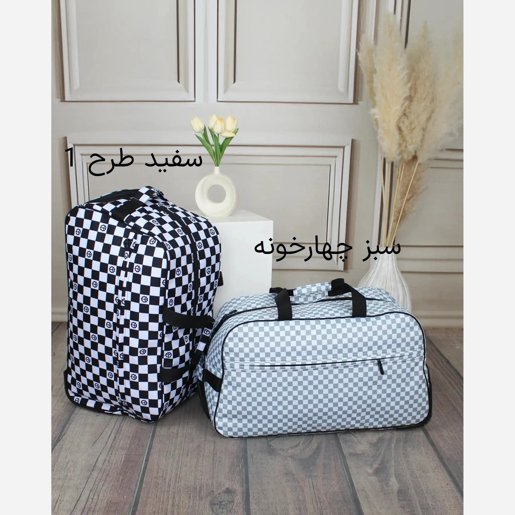 ساک مسافرتی چرم مصنوعی زنانه مدل زیپی ابعاد 56 در 33 سانتیمتر — تصویر ۳