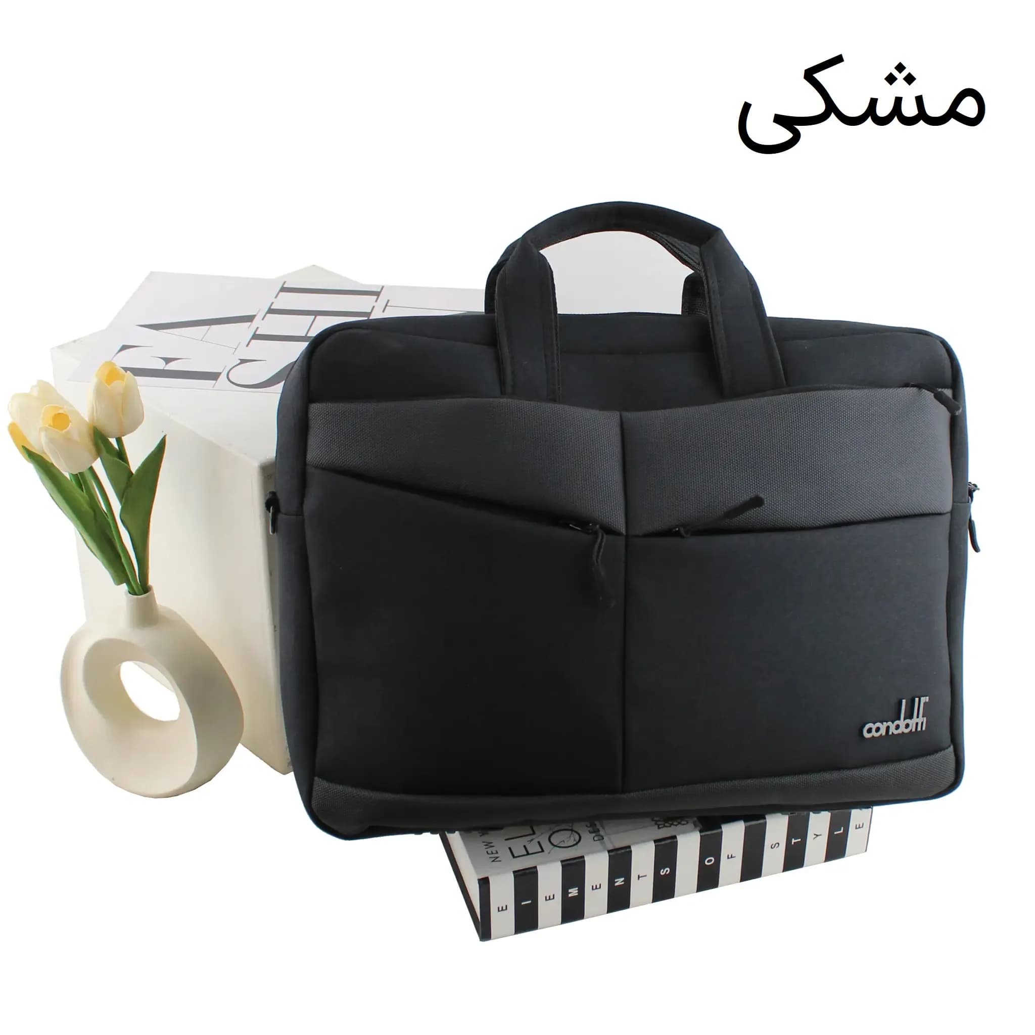 کیف مردانه پارچه ای اداری و روزمره سه بند — تصویر ۸