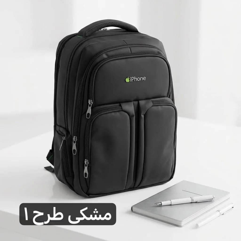کوله پشتی برزنت اسپرت مناسب مدرسه و دانشگاه با جای لپ تاپ و جیب متعدد — تصویر ۵