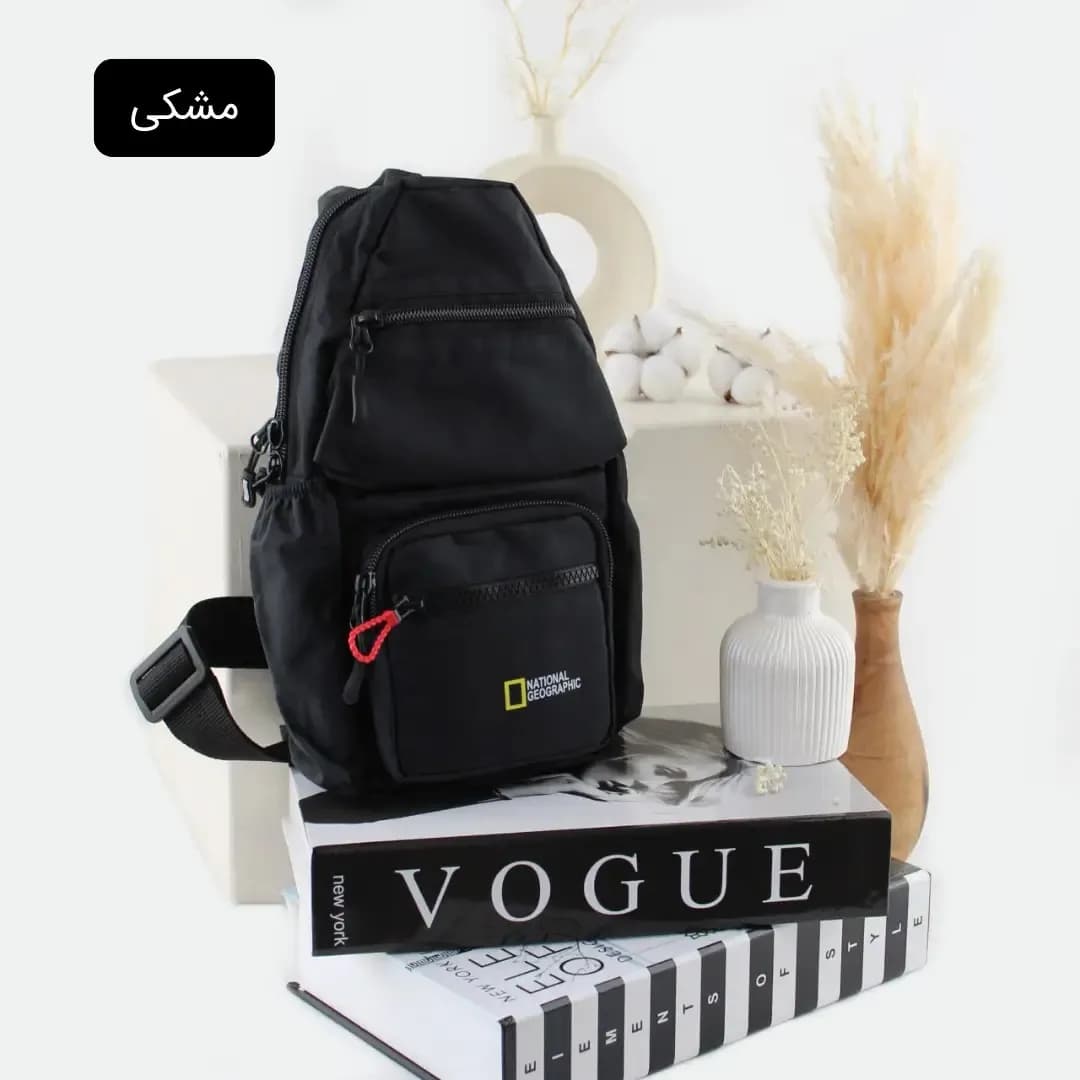 کیف مردانه اسپرت و روزمره پارچه ای طوسی ابعاد 30 در 16 سانتی متر — تصویر ۱۲