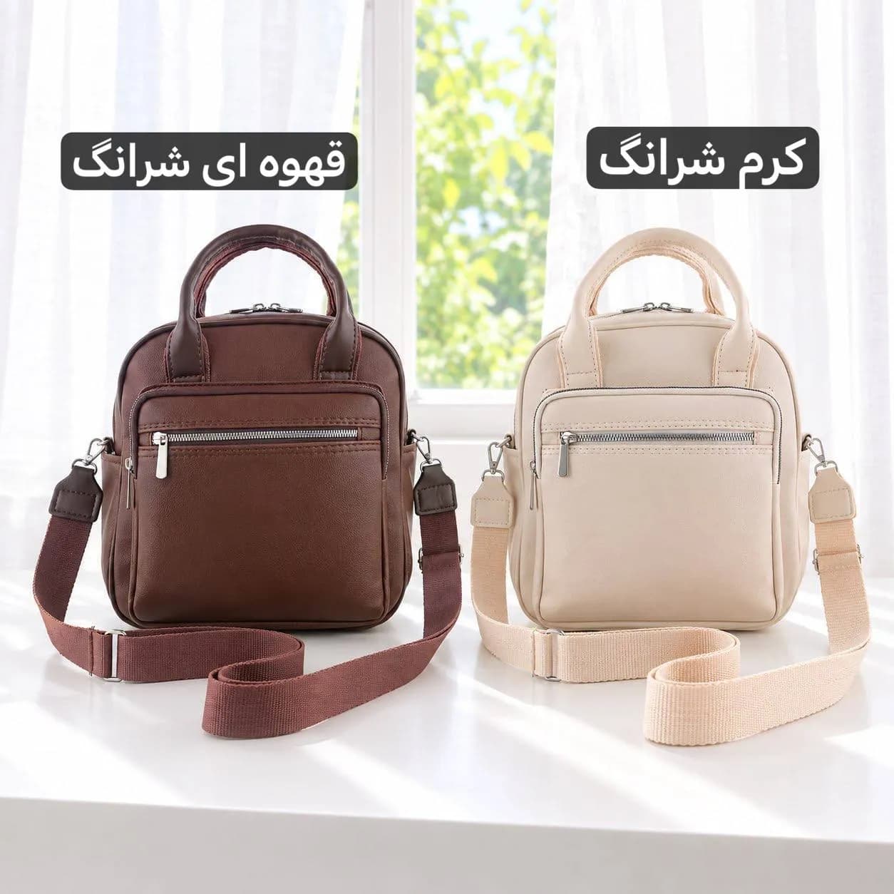 کوله دخترانه چرم مصنوعی 3 کاره روزمره ابعاد 30 در 27 سانتیمتر — تصویر ۶