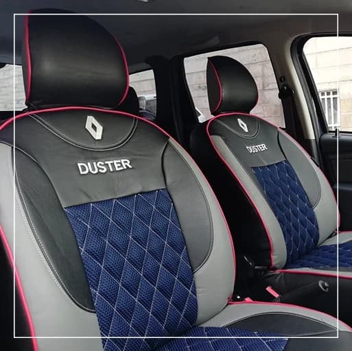 روکش صندلی رنو داستر Renault مدل لمسه لوزی+گلدوزی برند R-1045) ECCCO)