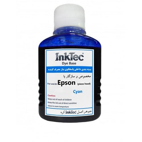 جوهر 100ml اینکتک داخلی آبی اپسون Inktec 100ml ink Epson cyan — تصویر ۲