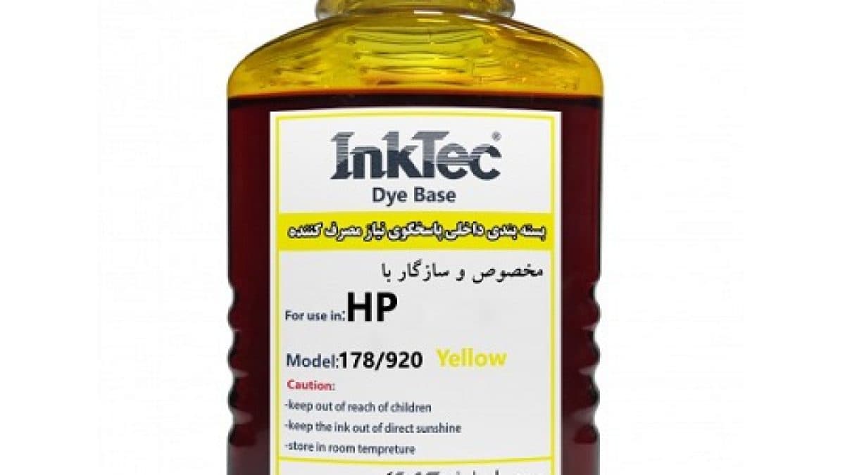 جوهر 100 میل اینکتک داخلی 178/920 زرد اچ پی Inktec ink HP 178/920 yellow — تصویر ۴