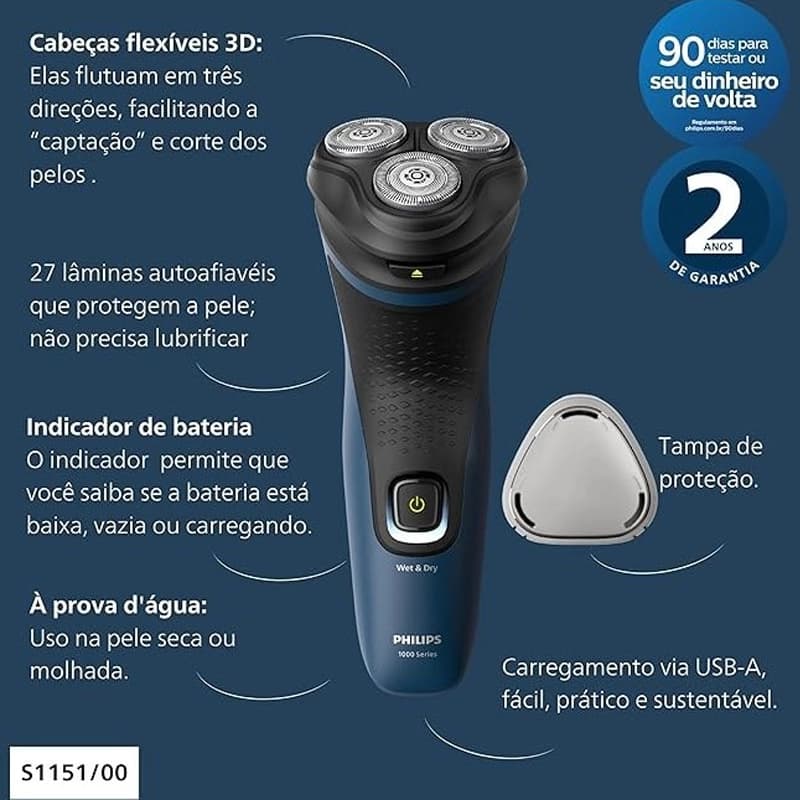 ریش تراش سه تیغ فیلیپس مدل S1151/00 — تصویر ۴