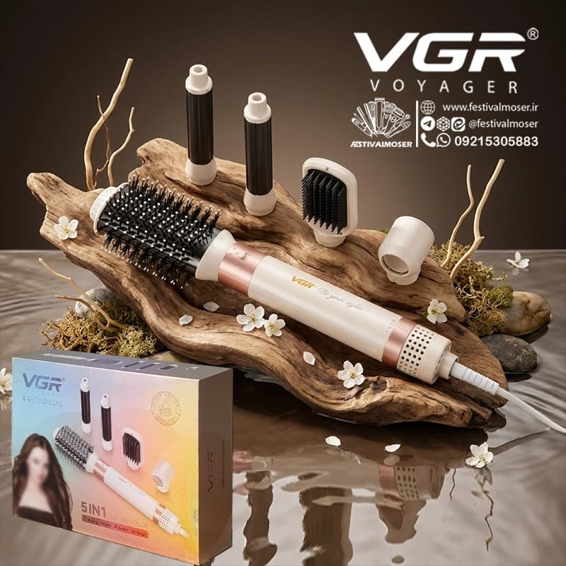 سشوار برس دار پنج کاره وی جی آر V-487 — تصویر ۲