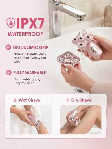 شیور 5 کاره بانوان شیگلم SHEGLAM مدل SMOOTH MOVES 5D FLASH ELECTRIC SHAVER — تصویر ۶