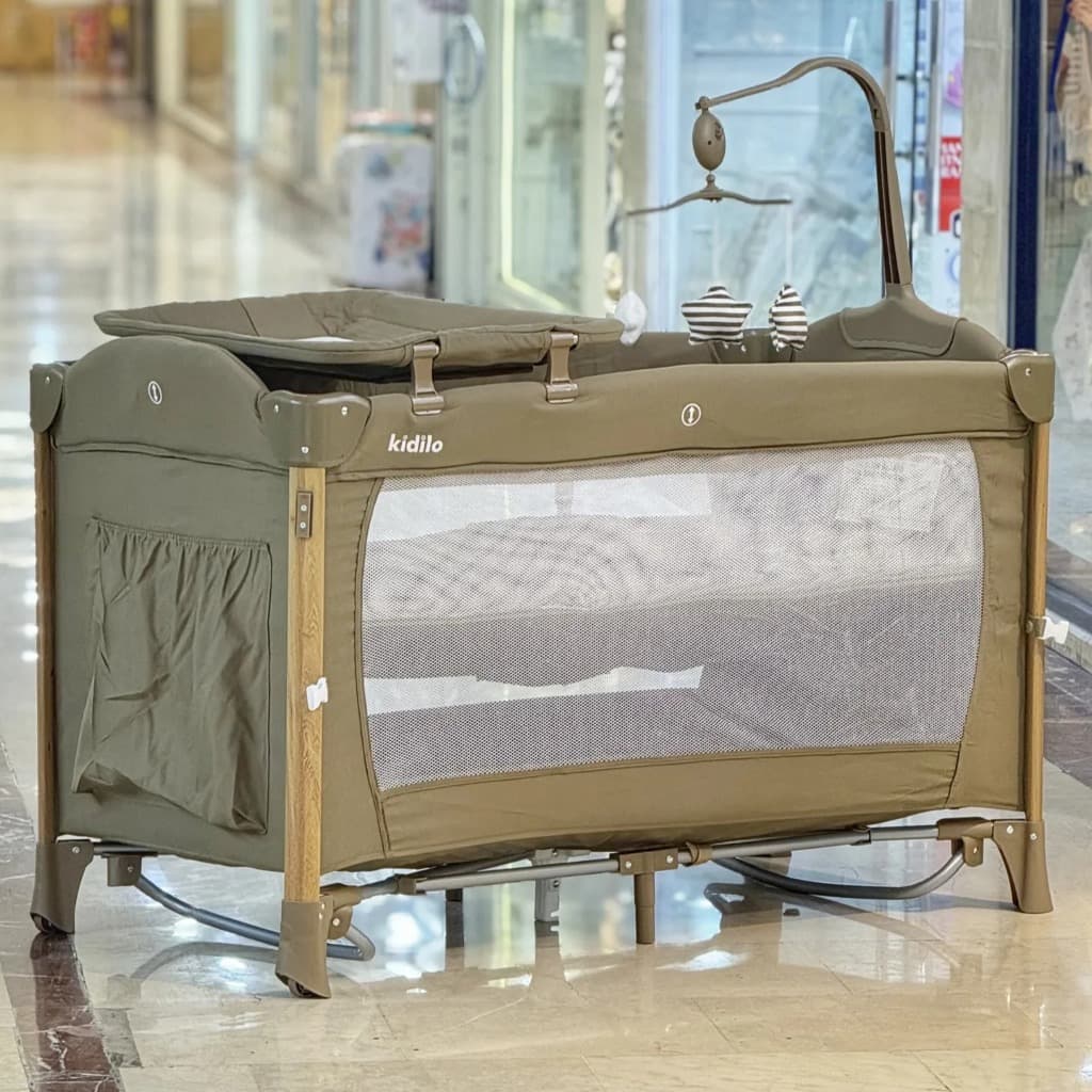 تخت و پارک کنار بازشو و یک گهواره شو کیدیلو kidilo مدل T705L — تصویر ۲