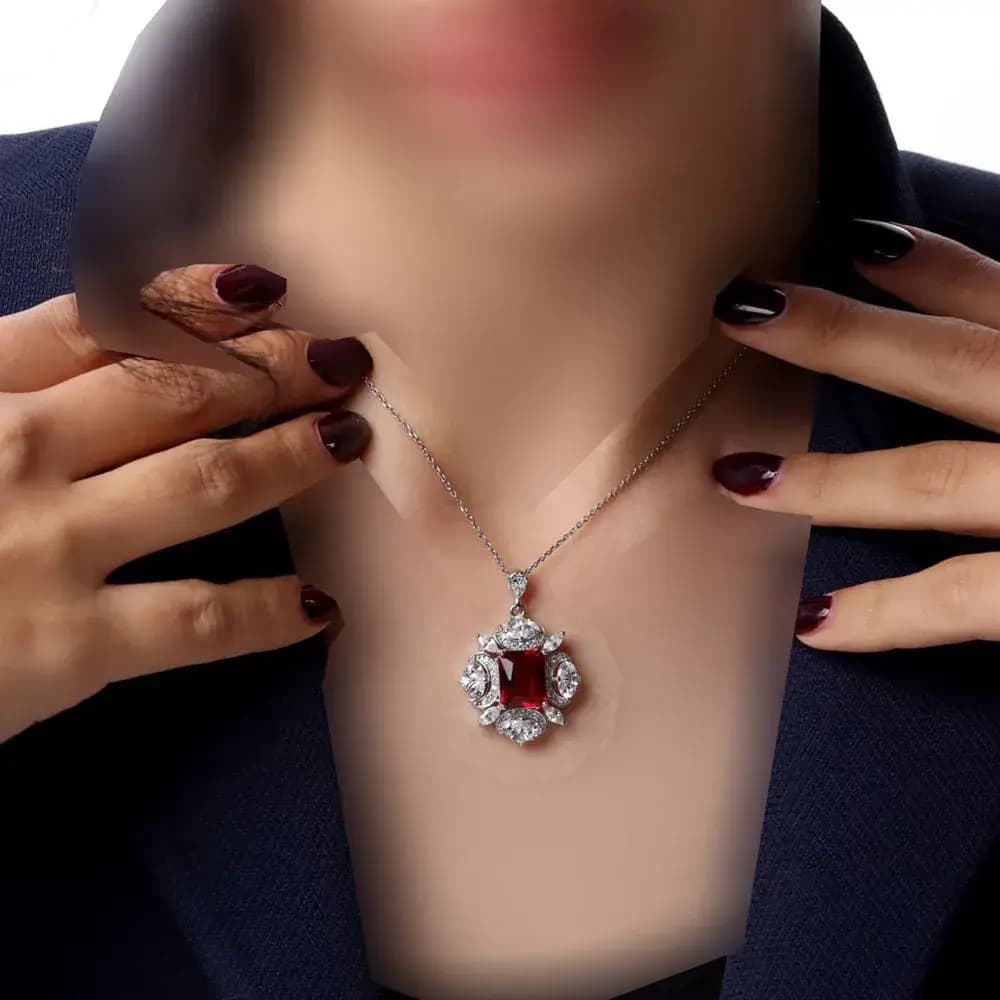 گردنبند نقره زنانه جی تی ای طرح جی نایس (بدون زنجیر) کد sv-198