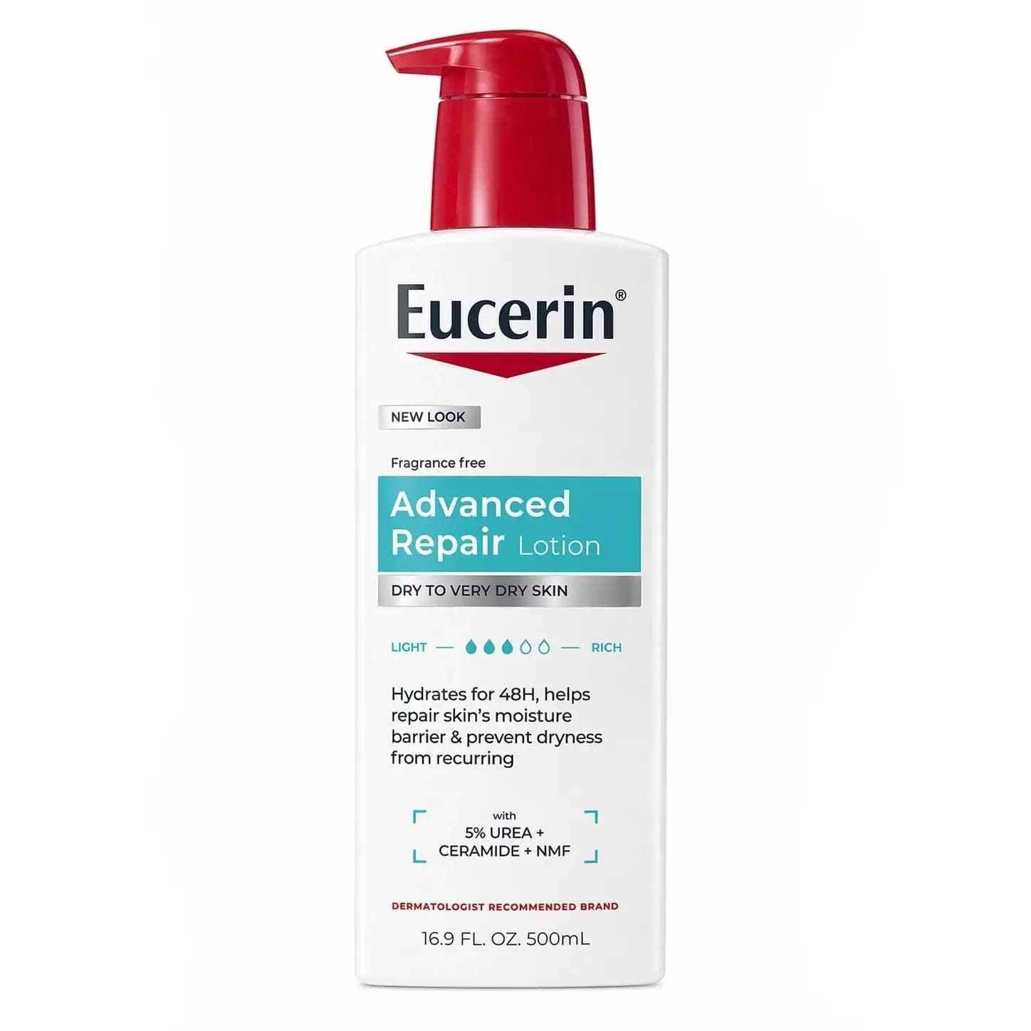 لوسیون بدن اوسرین Eucerin پوست خیلی خشک مدل Advanced Repair حجم 500 میل — تصویر ۳