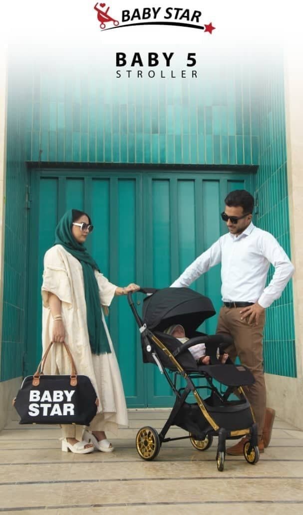 سرویس کالسکه مدل بیبی فاوی baby 5 PRO (چرخ بزرگ) برند بی بی استار babystar — تصویر ۳