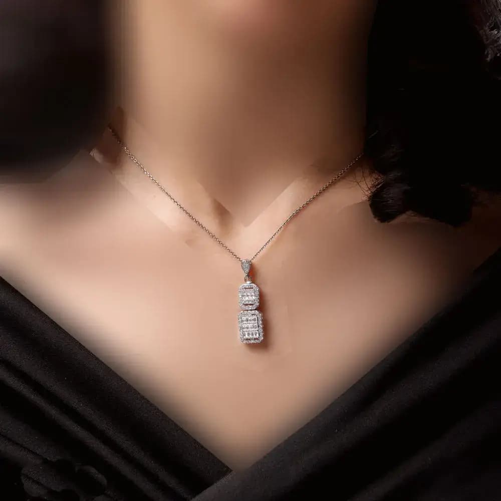 گردنبند نقره زنانه جی تی ای طرح جی نایس (بدون زنجیر) کد sv-172