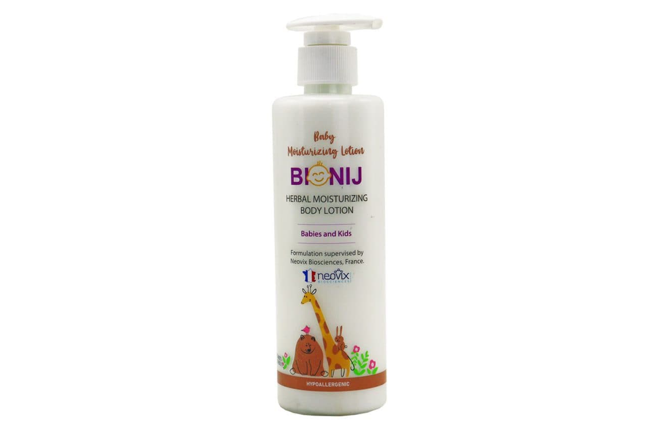 لوسیون مرطوب کننده کودکان بیونیج 250 میلی لیترBionij Baby Moisturizing Body Lotion 250ml — تصویر ۴