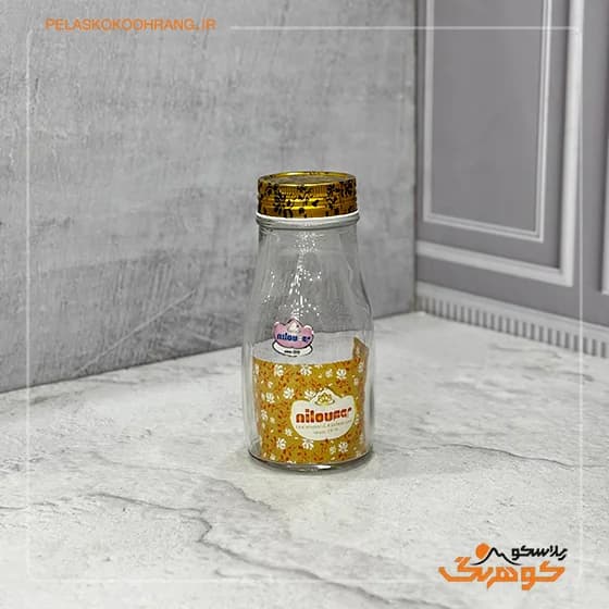 بطری کوچک شیشه ای برند نیلوفر — تصویر ۲