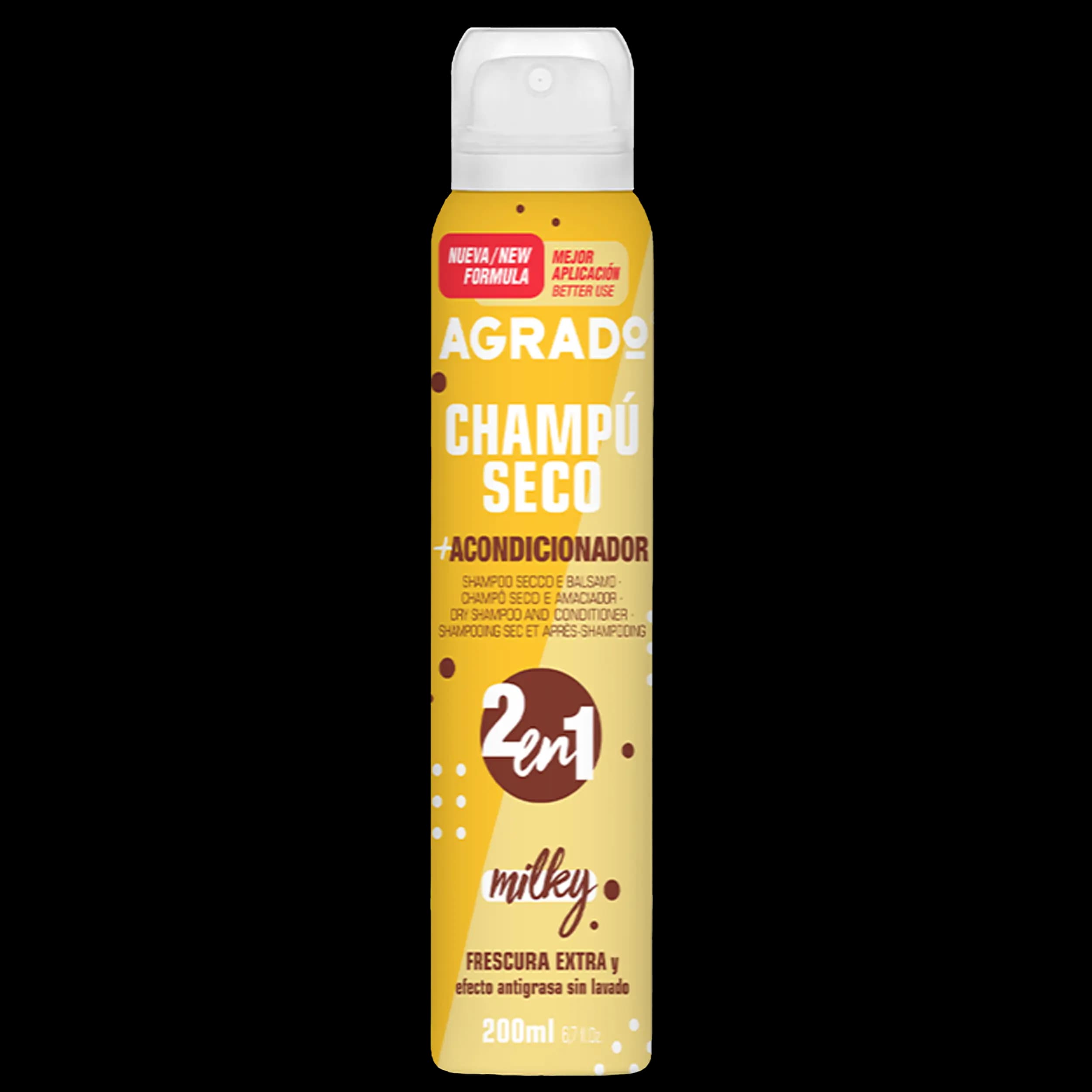 شامپو خشک اسپری شیری آگرادو | Agrado Dry Shampoo Spray Milky 200 ml — تصویر ۲