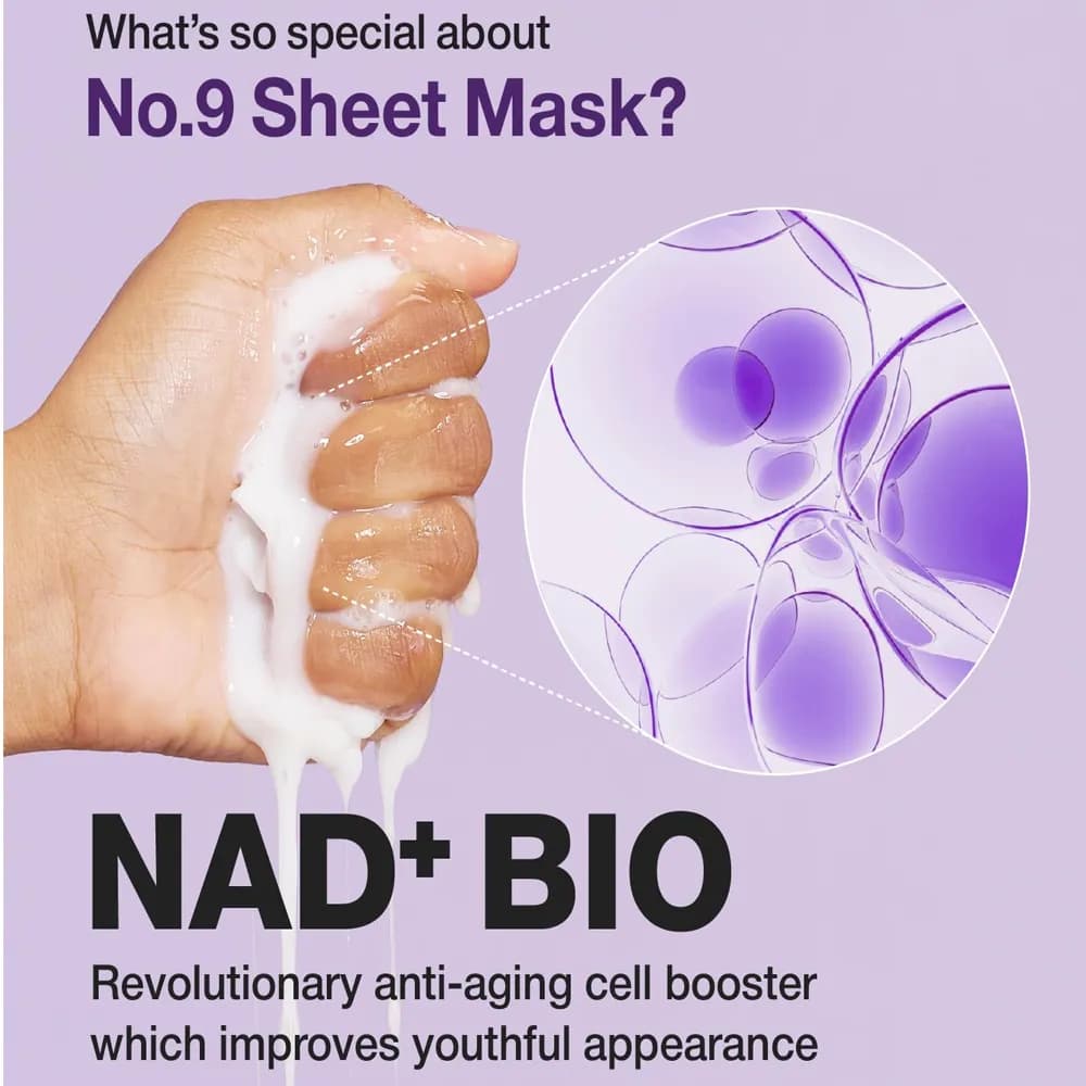 ماسک لیفت صورت و غبغب نامبوزین numbuzin No.9 Sheet Mask | NAD+ BIO — تصویر ۸