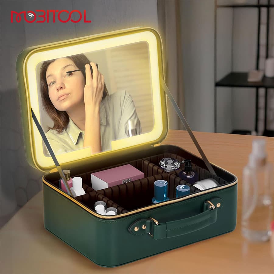 کیف لوازم آرایش پرودو همراه با آینه چراغ دار Porodo Travel Makeup Bag with Detachable LED Mirror — تصویر ۸