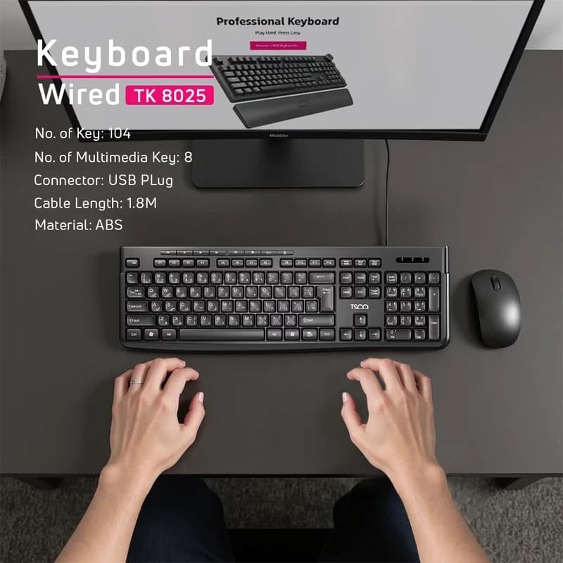 کیبورد باسیم تسکو مدل TK 8025 — تصویر ۴