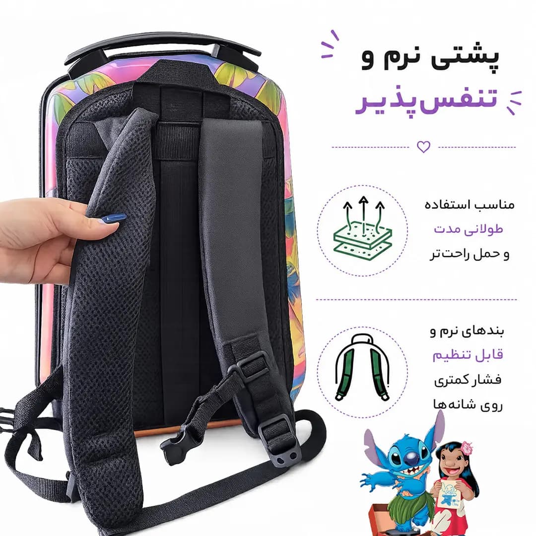 کوله پشتی مدرسه مدل MS1050 طرح استیج — تصویر ۳