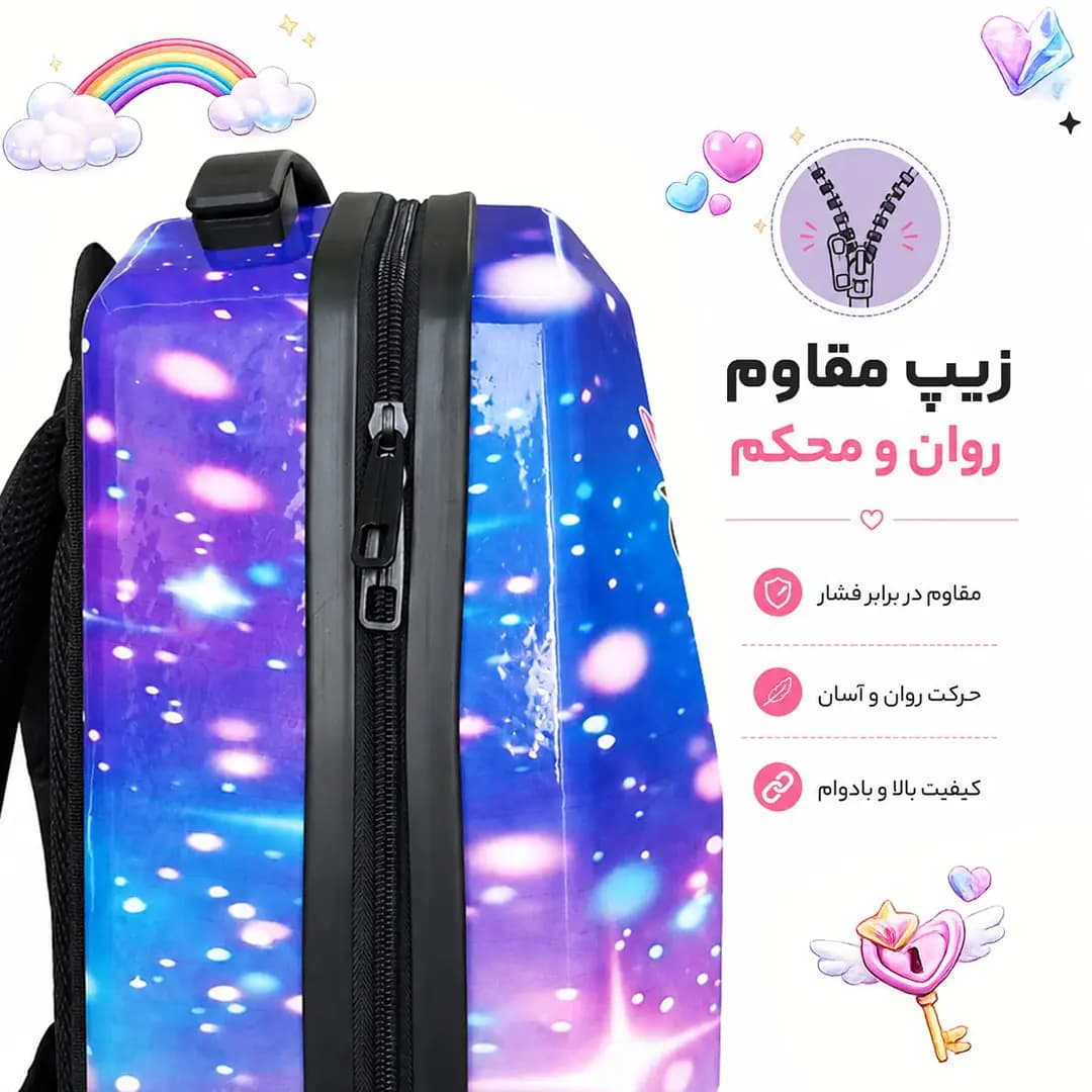 کوله پشتی مدرسه مدل MS1050 طرح تک‌شاخ — تصویر ۸