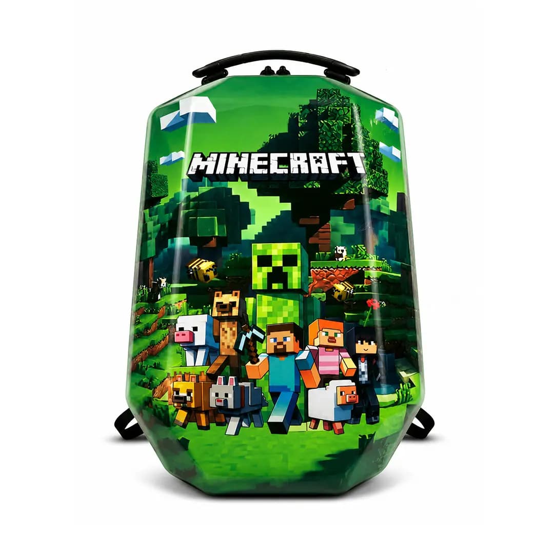کوله پشتی مدرسه مدل MS1050 طرح MINECRAFT GREEN — تصویر ۹