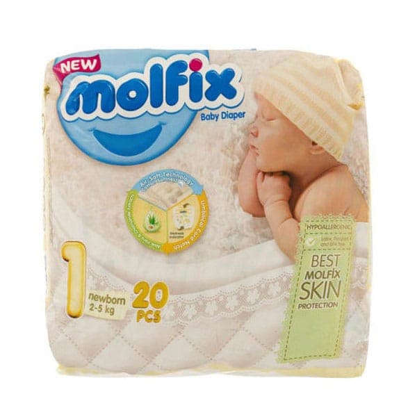 پوشک بچه مولفیکس سایز 1 بسته 20 عددی
