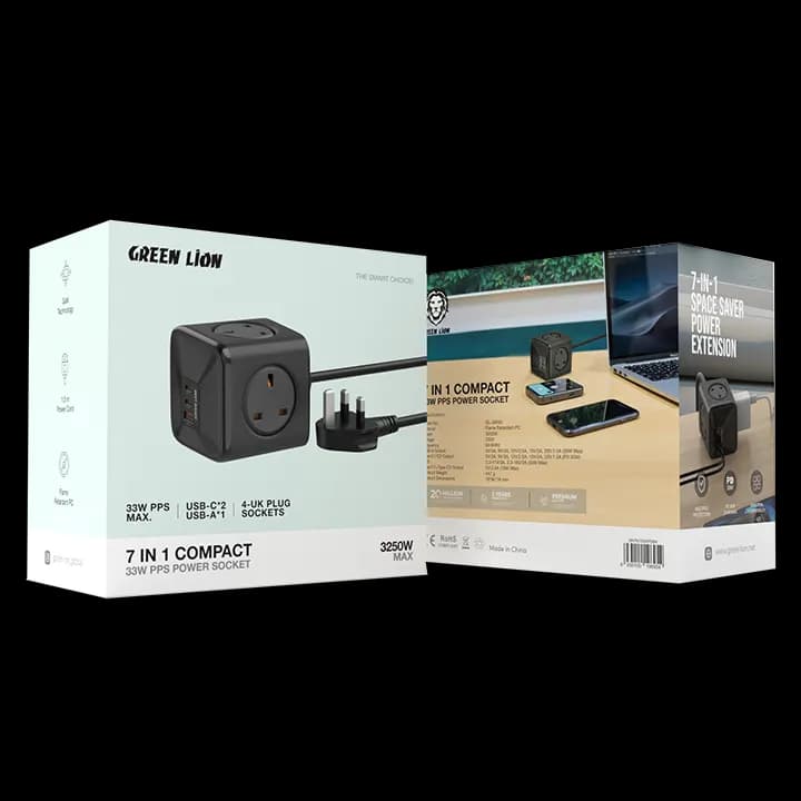پاور سوکت 7 در 1 گرین لاین 33W PPS مدل Compact GN7N133WPSBK — تصویر ۲