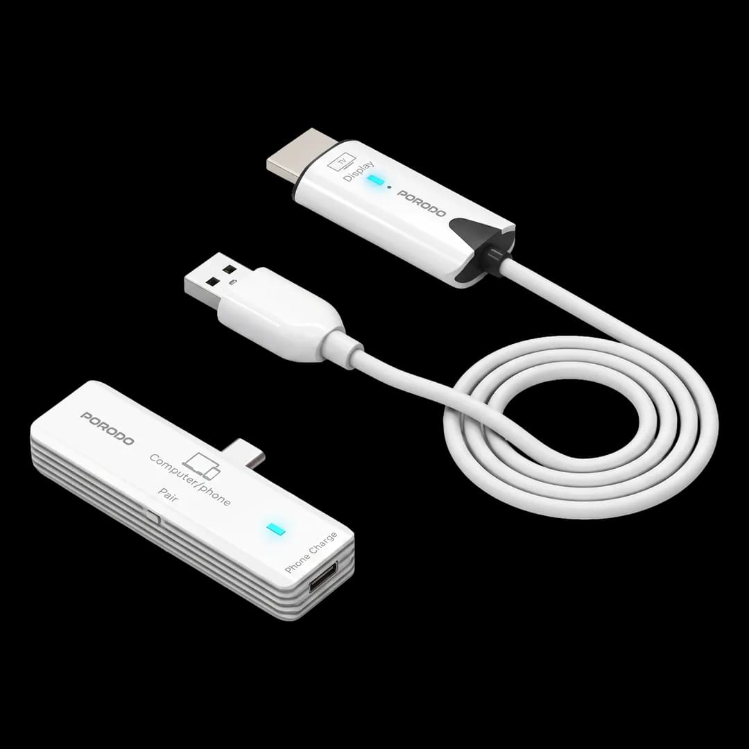 آداپتور انتقال تصویر USB-C به HDMI بی‌سیم پرودو Portana مدل PDTC01WH