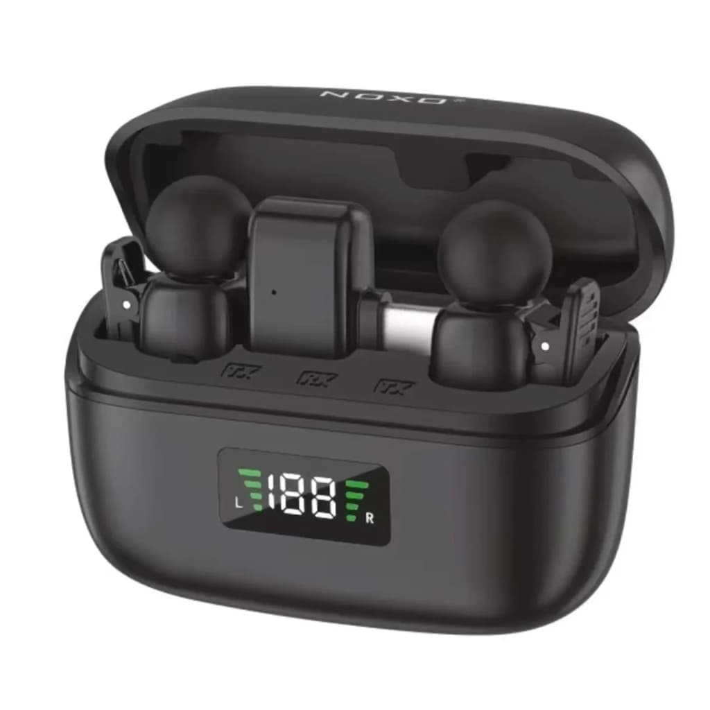 میکروفون بی‌سیم یقه‌ای نوکسو مدل MC‑N1 دو میکروفونه با اتصال USB‑C و نویز کنسلینگ