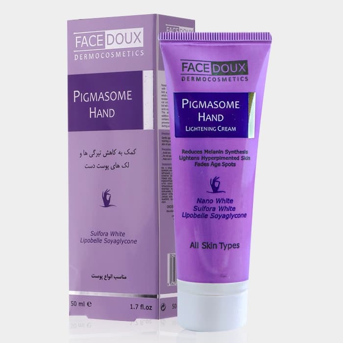 کرم ضد لک دست پیگمازوم فیس دوکس Face Doux Pigmasome Hand Cream 50ml — تصویر ۶