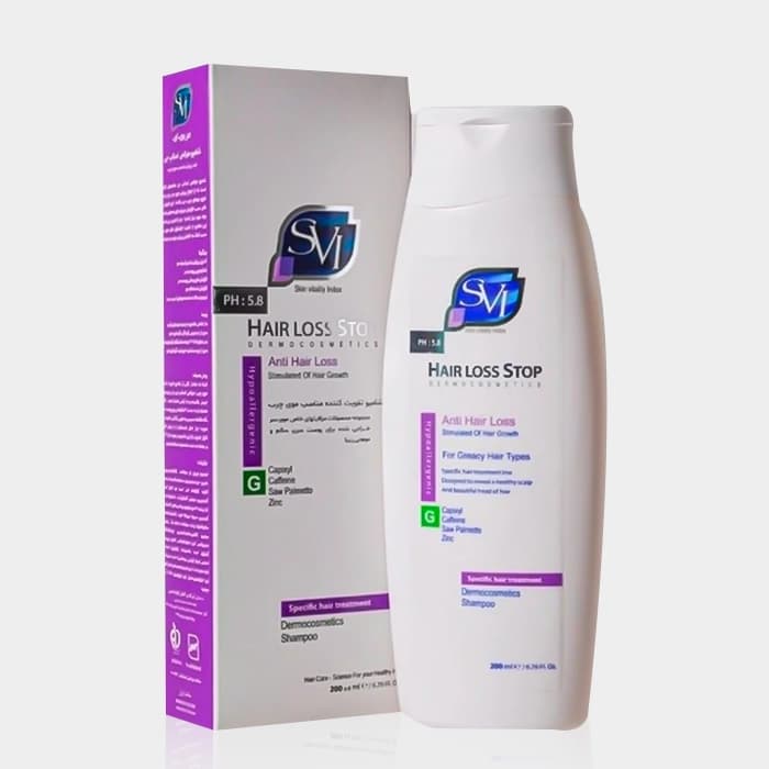 شامپو ضد ریزش موی چرب اس وی آی SVI Hair Loss Stop Anti Loss Greacy Hair 200ml — تصویر ۲