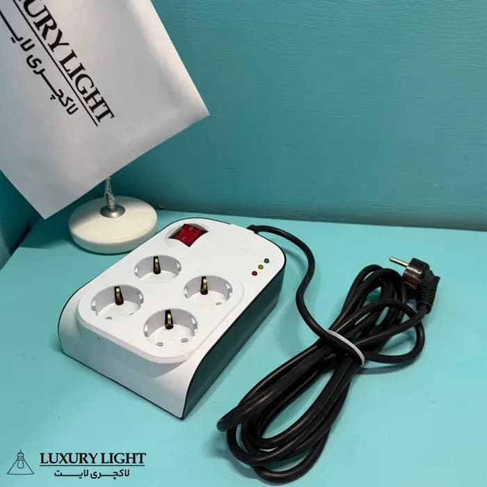 محافظ ولتاژ 4 خانه ارت دار کابل 3 متری پارت الکتریک مدل پارت 8792 — تصویر ۹