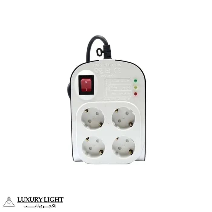 محافظ ولتاژ 4 خانه ارت دار با قفل کودک پارت الکتریک مدل پارت 8791 — تصویر ۶